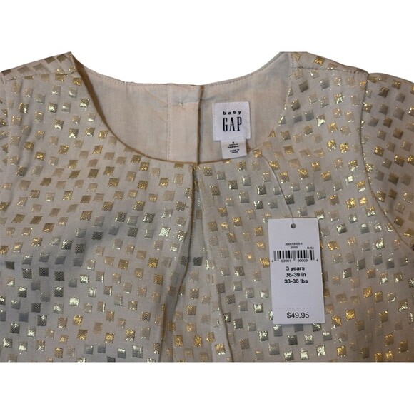 GAP Toddler Girls Metallic Jacquard Shift Dress 3T NWT Holiday Party - Picture 4 of 4